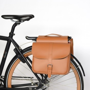 Double panniers, leather panniers for bicycle