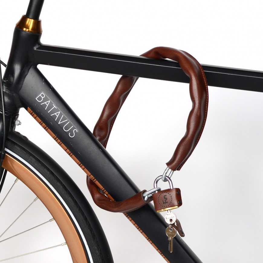 Bicycle lock with leather cover